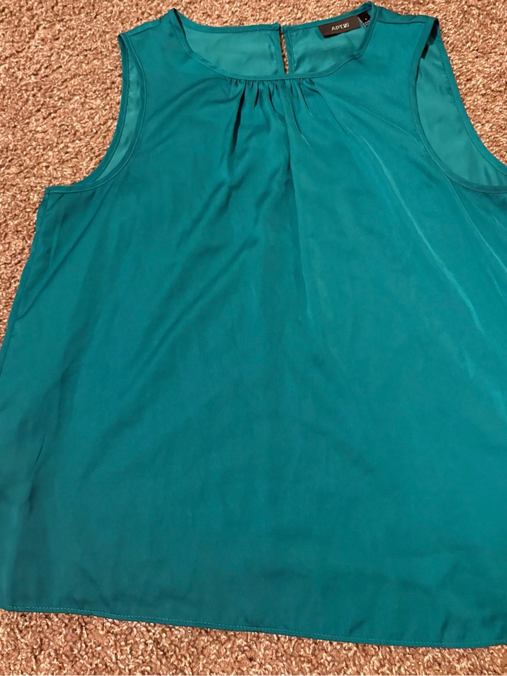 Apt. 9 Teal Sleeveless Pleat-Neck Camisole